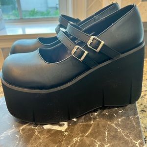 Black Demonia Mary Janes size 11 NEW